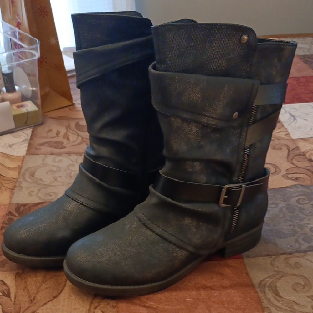 Jellypop Black Combat Boots